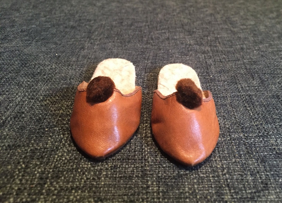 Chaussures En Cuir Pour Poupée Ancienne - Type Jumeau, Sfbj, Bru, Steiner - Taille 7 Cm