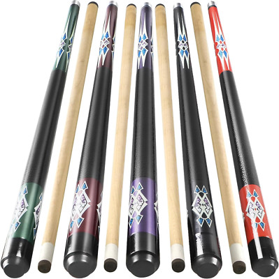 Professional 58'' Canadian Maple Pool Cue Set of 5 - Multiple Colors