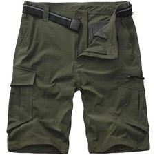 Mens Cargo shorts lightweight quick dry fishing safari travel camping outdoor...