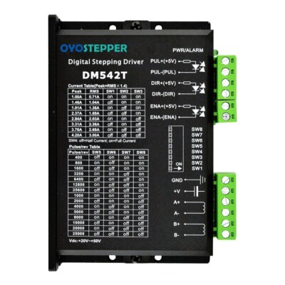 Digital Stepper Driver 1.0-4.2A 20-50VDC for Nema 17, 23, 24 Step Motor DM542T