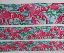 Grosgrain ribbon BTY Lobster Lobstah Roll 5/8" 7/8" 1.5" palm beach style