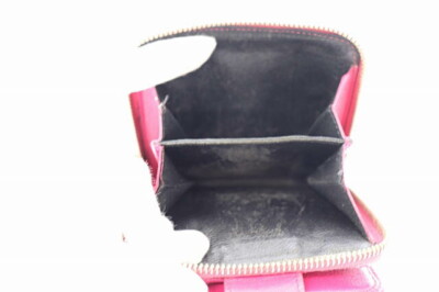 Auth Saint Laurent Zip Purse #0106 Mini Wallet Ysl Pink Leather