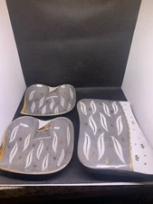vtg mid century modern beautiful 3 piece 2 ashtrays 1 cigarette trinket lid dish
