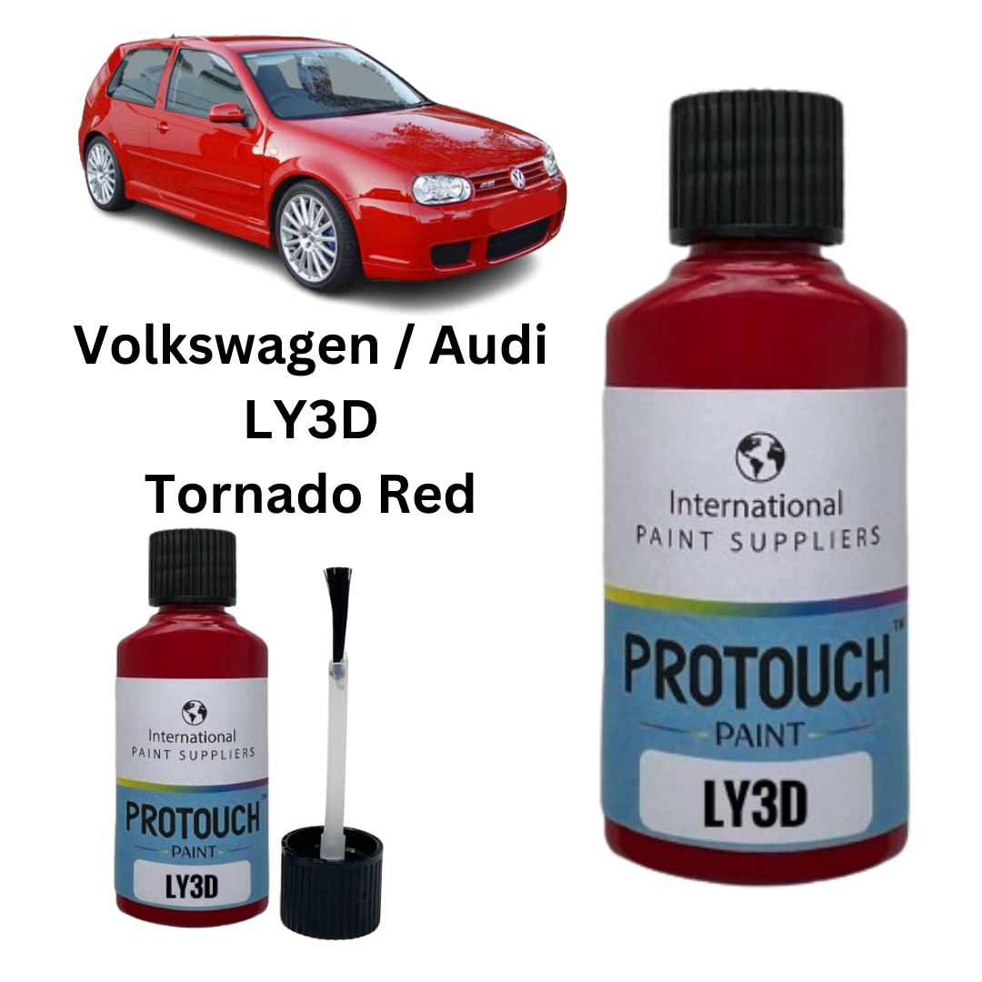 Pintura Spray LY3D Tornado Rojo Para Volkswagen Y Audi - Capa Base, Acabado Mate, Hecho En Reino Unido