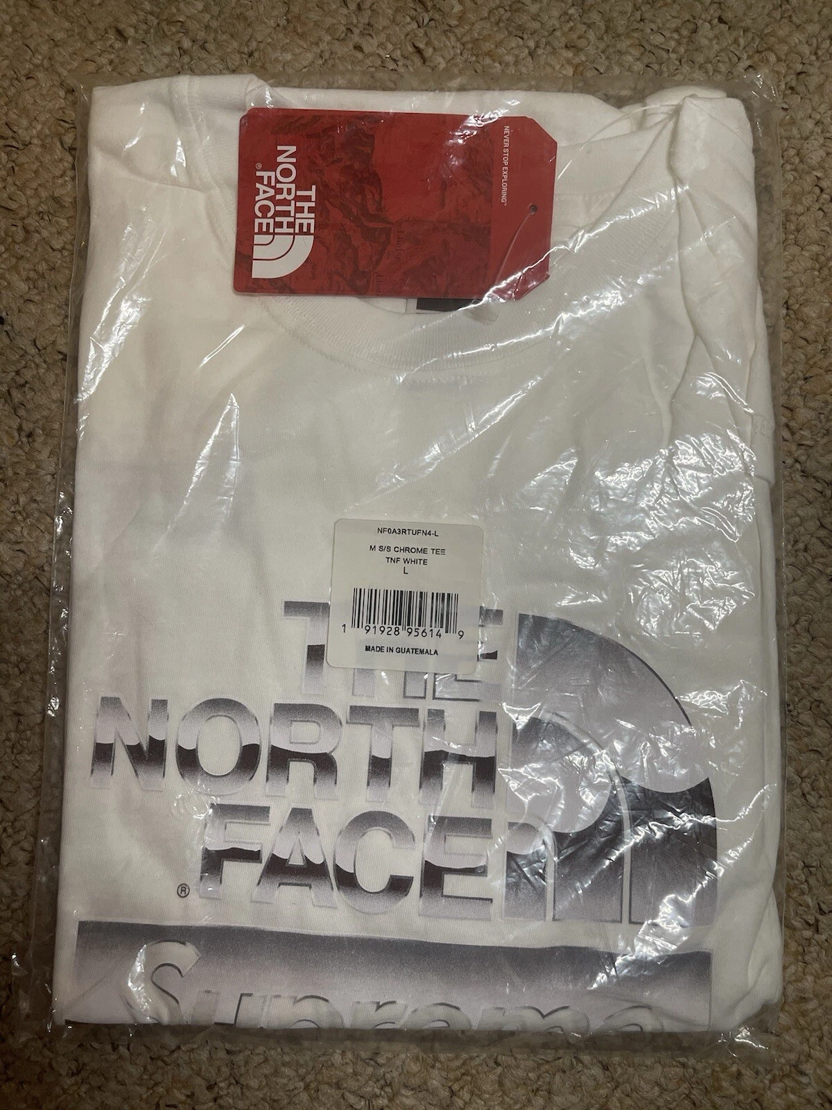 T shirt blanc Supreme North Face TNF Chrome Box Logo Large