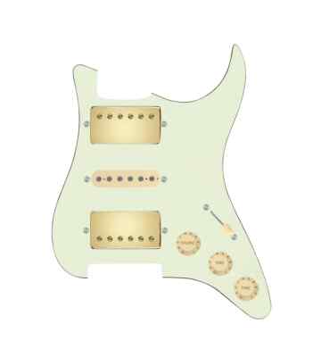 920D HSH Load Strat Pickguard Tex Vintage/Smoothie Humbucker Pickup M Green/Gold