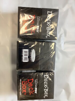 3*New Black Ultra Pro Deck Box Holds 75 Standard Collectible Gaming Cards 2008