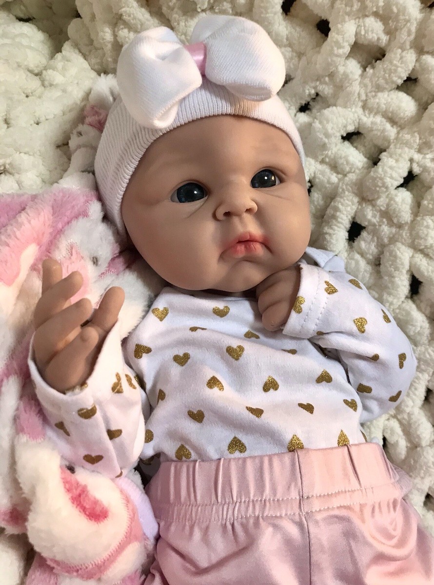 Reborn Platinum Silicone Baby Girl 19” Lifelike Doll Lbs Chubby