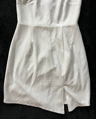 Lulus Party for Two Ivory Asymmetrical Bodycon Mini Dress White Size Medium  | eBay