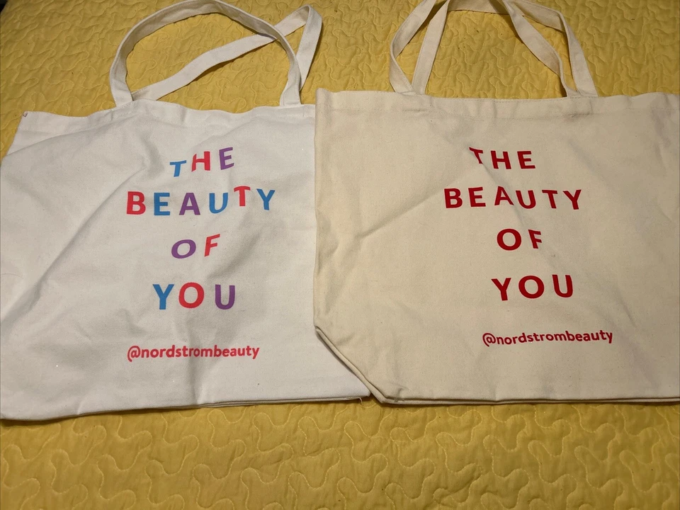 Bolso de Lona Nordstrom The Beauty Of You Grande 20x16x6" Lote De 2 Nuevo Sin Etiquetas Foto 2 de 4