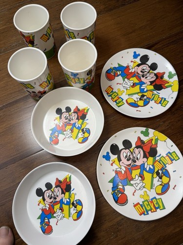 Disney Melamine Dinnerware & Serveware Retro Plate Cups Bowls - Picture 4 of 12