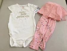 New Carter's Baby Girl Daddy's Little Princess Leggings  2pc set Size 9M,12M,18M