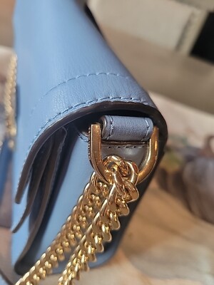 Michael Kors Kinsley Medium Flap Shoulder Bag in French Blue Michael Kors Kinsley Medium Flap Shoulder Bag in French Blue