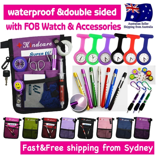 Nurse Pouch Nurses FOB Watch Pocket Belt Wallet Pick Bag Penlight Pen ID Holder