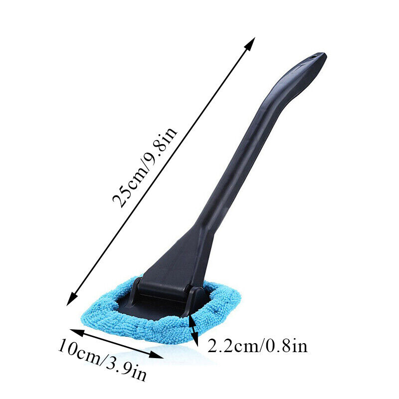 eFuncar Windshield Cleaner Glass Cleaning Tool - Foldable Auto Window Glass Cleaner Car Windshield Washer Cleaning Kit Interior with Built-In Sprayer and 3pcs