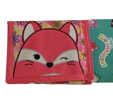 Squishmallows Fifi the Fox Tri Fold Wallet Nylon Velclosure New Kellytoys 4.5