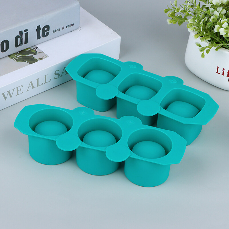 1Pc 3 Hole Candle Jar Silicone Mold DIY Round Flower Pot Gypsum Resin