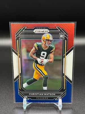 🔥 2022 Panini Prizm Christian Watson - Rookie RC - Red, White & Blue ...