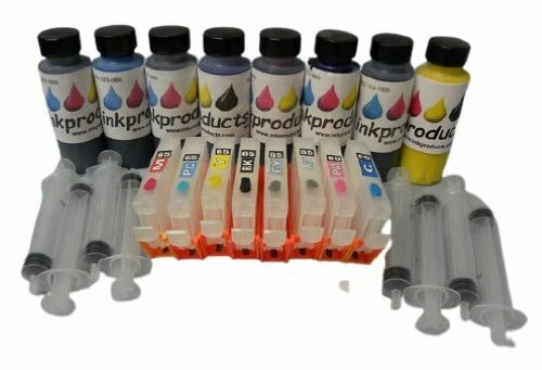 Ink Refill Kit For Canon Pro 200and Pro 200s  Printer With Refillable Cartridges