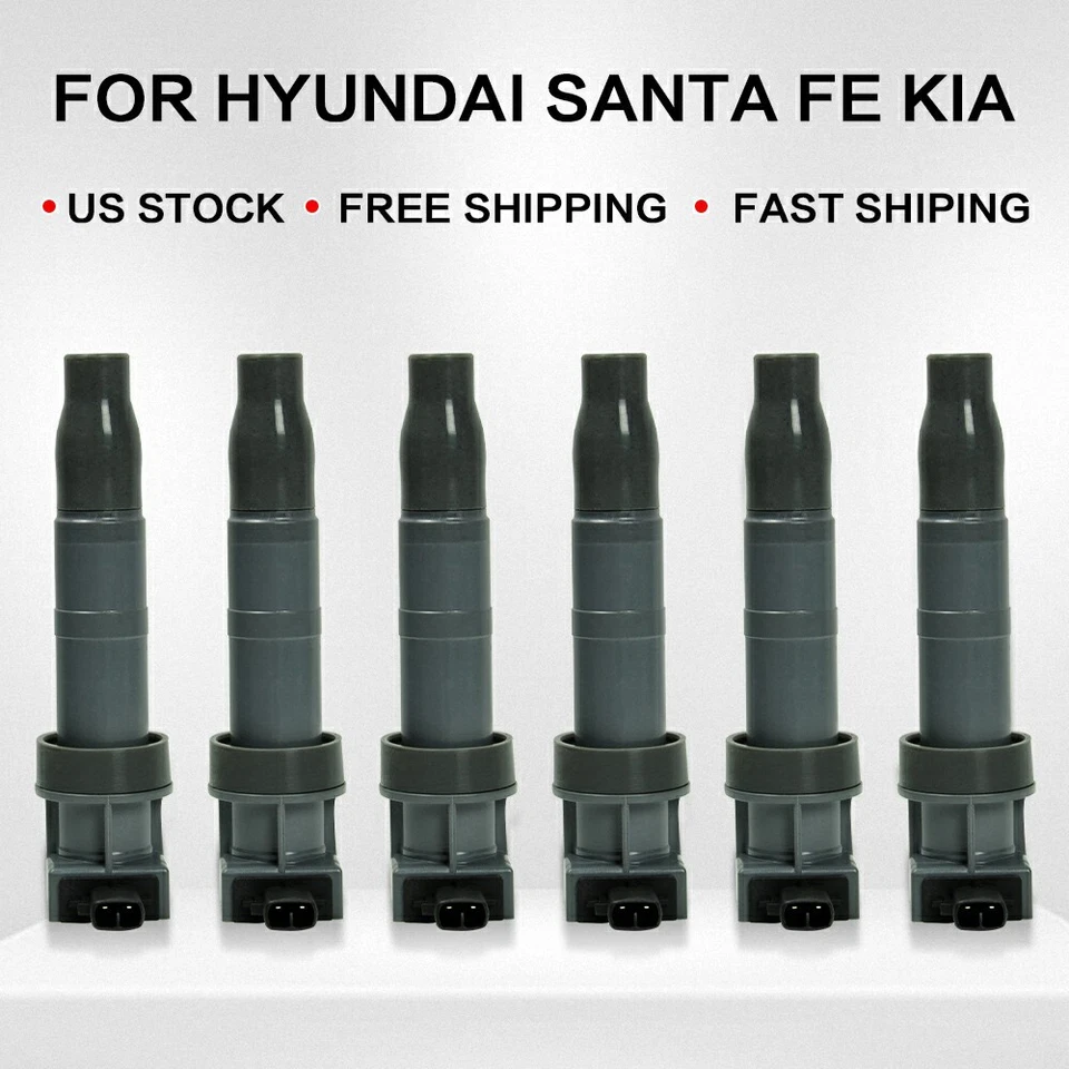 Bobina de encendido UF546 6X + 6x bujías para Hyundai Sonata Kia Sedona Cadenza Foto 4 de 4