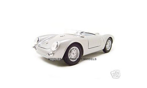 PORSCHE 550A SPYDER SILVER 1/18 DIECAST MODEL CAR BY MAISTO 31843