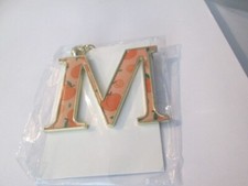 LETTER M INITIAL KEYCHAIN PEACH THEME