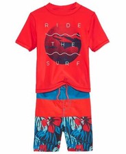 OSHKOSH B'GOSH Toddler Boys 2T Ride The Surf Rashguard Swim Set NWT