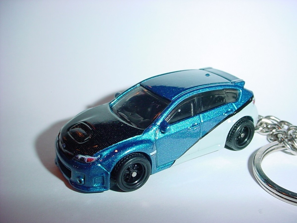 HOT 3D BLUE SUBARU WRX STI CUSTOM KEYCHAIN keyring key FURIOUS BLING hot  wheels