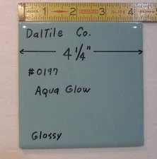 1 pc. Aqua Glow: 4-1/4" Glossy Ceramic Tile by Daltile #0197, Light-Sky-Blue