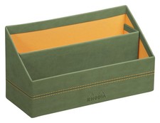 194608C - Porte-Courrier Sauge - 25 x 10 x 14 cm - Piqûres Sellier Orange
