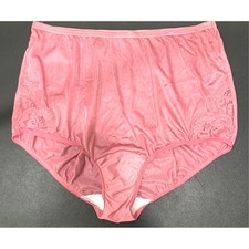 Vintage Vanity Fair Panties Light PINK w/ Lace 100 Nylon Size 7 Cotton Gusset