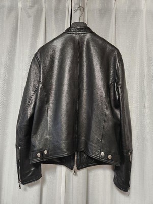 Emmeti Juri Nappa Cerata Leather Black Single Rider Jacket Emmeti Juri Nappa Cerata Leather Black Single Rider Jacket