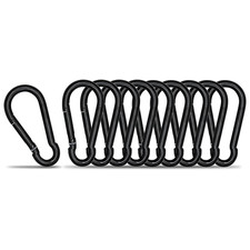 Small Carabiner Clip Hook, 1.97 Inch 10 Pcs Black Heavy Duty Spring Snap Hook