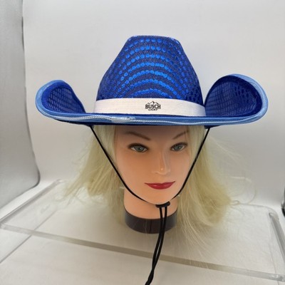 Busch Beer Sequin Light Up LED Flashing Cowboy Hat Sequins LEDS, Western