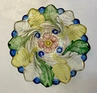 Vintage 1940s Indiana Glass Wild Rose Multi Color 5” Bowl