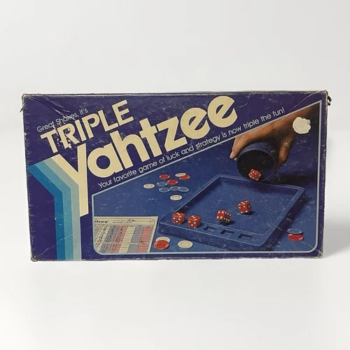 Vintage 1982 Triple Yahtzee Board Game Milton Bradley