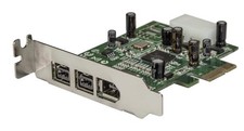 3 Port 2b 1a Low Profile 1394 PCI Express FireWire Card Adapter - PCI Express