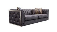Sofa 2 Sitzer Modern Wohnzimmer Luxus Design Holz MöBel Polster Stoff Neu