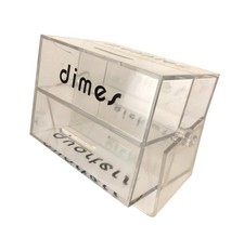 Vtg JSNY See-Thru Revolving Coin Sorting Bank New in Box 1980s