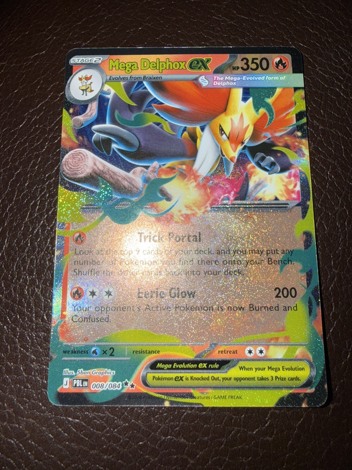 Mega Delphox ex 008/084 Double Rare Pokemon Pitch Black ME05 English 8