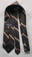 Corbata de seda a rayas granadina comerciante fabricante Brooks Brothers 3,25" hecha en EE. UU. NUEVA SIN ETIQUETAS