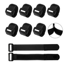 30Pcs 6.3" x 0.8" Reusable Hook and Loop Cable Cord Ties Straps Black