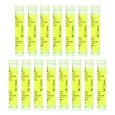 15pcs Small Cylindrical Bubble Level Vials 9x50mm Levels Measuring Tools