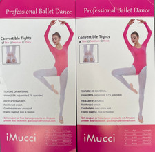 2 Pair Professional Dance Convertible Tights IMUCCI Thin Beige Socks M 5-10Y