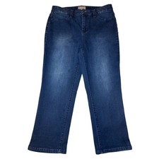 Chico's Women's Capri Denim Jeans Blue Sz 0.5 US 6 Stretch Pockets