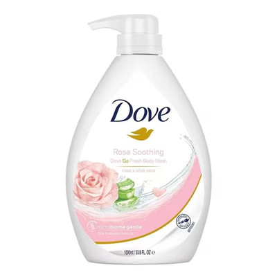 Rose Aloe Body Wash, Moisturizing Shower Gel, Smooth Skin, 33.8oz Pump