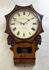 Antiguo reloj de pared inglés Banister London doble fusible *