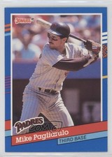1991 Donruss Mike Pagliarulo (2 Red 1 Light Blue Stripes on Left) #140 0q3