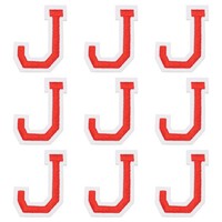 "BüGelbuchstaben AufnäHer 9 StüCk 2\"/5Cm Alphabet J Applikation(Rot)"