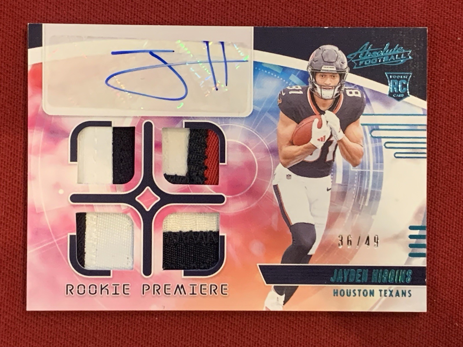 2025 Panini Absolute - Rookie Premiere Material Autographs Jayden Higgins /49